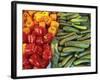 Red Peppers, Yellow Peppers and Courgettes on a Market Stall-John Miller-Framed Photographic Print