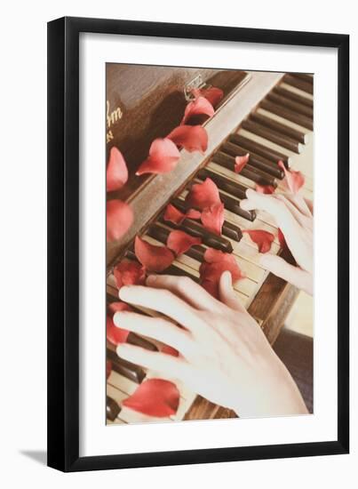 Red Petals on a Piano-Steve Allsopp-Framed Photographic Print