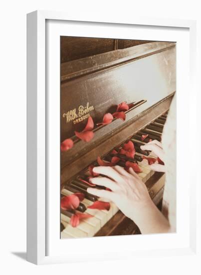 Red Petals on a Piano-Steve Allsopp-Framed Photographic Print