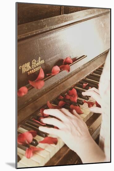 Red Petals on a Piano-Steve Allsopp-Mounted Photographic Print
