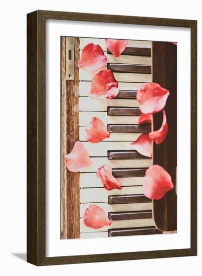 Red Petals on a Piano-Steve Allsopp-Framed Photographic Print