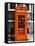 Red Phone Booth in London painted Orange - City of London - UK - England - United Kingdom - Europe-Philippe Hugonnard-Framed Stretched Canvas