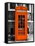 Red Phone Booth in London painted Orange - City of London - UK - England - United Kingdom - Europe-Philippe Hugonnard-Framed Stretched Canvas