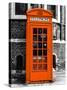 Red Phone Booth in London painted Orange - City of London - UK - England - United Kingdom - Europe-Philippe Hugonnard-Stretched Canvas