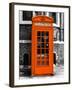 Red Phone Booth in London painted Orange - City of London - UK - England - United Kingdom - Europe-Philippe Hugonnard-Framed Photographic Print