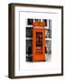 Red Phone Booth in London painted Orange - City of London - UK - England - United Kingdom - Europe-Philippe Hugonnard-Framed Art Print