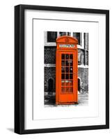 Red Phone Booth in London painted Orange - City of London - UK - England - United Kingdom - Europe-Philippe Hugonnard-Framed Art Print