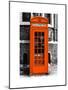 Red Phone Booth in London painted Orange - City of London - UK - England - United Kingdom - Europe-Philippe Hugonnard-Mounted Art Print