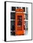 Red Phone Booth in London painted Orange - City of London - UK - England - United Kingdom - Europe-Philippe Hugonnard-Framed Stretched Canvas