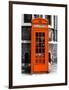 Red Phone Booth in London painted Orange - City of London - UK - England - United Kingdom - Europe-Philippe Hugonnard-Framed Art Print