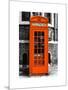 Red Phone Booth in London painted Orange - City of London - UK - England - United Kingdom - Europe-Philippe Hugonnard-Mounted Art Print