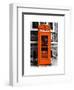 Red Phone Booth in London painted Orange - City of London - UK - England - United Kingdom - Europe-Philippe Hugonnard-Framed Art Print