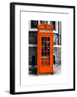 Red Phone Booth in London painted Orange - City of London - UK - England - United Kingdom - Europe-Philippe Hugonnard-Framed Art Print