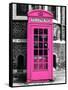 Red Phone Booth in London painted Pink - City of London - UK - England - United Kingdom - Europe-Philippe Hugonnard-Framed Stretched Canvas