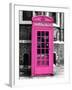 Red Phone Booth in London painted Pink - City of London - UK - England - United Kingdom - Europe-Philippe Hugonnard-Framed Photographic Print