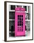 Red Phone Booth in London painted Pink - City of London - UK - England - United Kingdom - Europe-Philippe Hugonnard-Framed Photographic Print