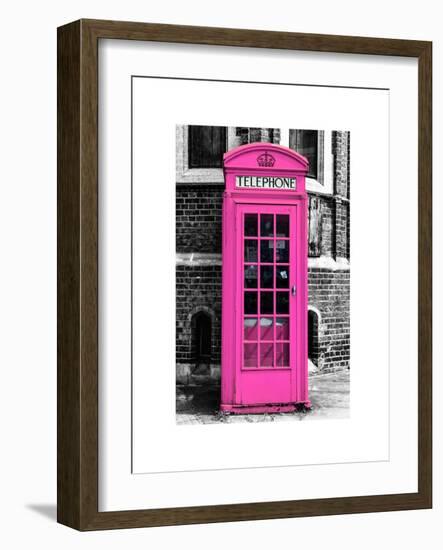 Red Phone Booth in London painted Pink - City of London - UK - England - United Kingdom - Europe-Philippe Hugonnard-Framed Art Print