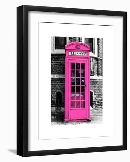 Red Phone Booth in London painted Pink - City of London - UK - England - United Kingdom - Europe-Philippe Hugonnard-Framed Art Print