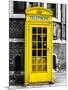 Red Phone Booth in London painted Yellow - City of London - UK - England - United Kingdom - Europe-Philippe Hugonnard-Mounted Photographic Print