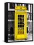 Red Phone Booth in London painted Yellow - City of London - UK - England - United Kingdom - Europe-Philippe Hugonnard-Framed Stretched Canvas