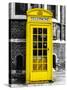 Red Phone Booth in London painted Yellow - City of London - UK - England - United Kingdom - Europe-Philippe Hugonnard-Stretched Canvas