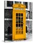 Red Phone Booth in London painted Yellow - City of London - UK - England - United Kingdom - Europe-Philippe Hugonnard-Stretched Canvas