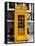 Red Phone Booth in London painted Yellow - City of London - UK - England - United Kingdom - Europe-Philippe Hugonnard-Framed Stretched Canvas