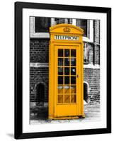 Red Phone Booth in London painted Yellow - City of London - UK - England - United Kingdom - Europe-Philippe Hugonnard-Framed Photographic Print