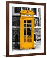 Red Phone Booth in London painted Yellow - City of London - UK - England - United Kingdom - Europe-Philippe Hugonnard-Framed Photographic Print