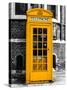 Red Phone Booth in London painted Yellow - City of London - UK - England - United Kingdom - Europe-Philippe Hugonnard-Stretched Canvas