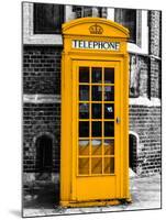 Red Phone Booth in London painted Yellow - City of London - UK - England - United Kingdom - Europe-Philippe Hugonnard-Mounted Photographic Print