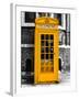 Red Phone Booth in London painted Yellow - City of London - UK - England - United Kingdom - Europe-Philippe Hugonnard-Framed Premium Photographic Print