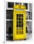 Red Phone Booth in London painted Yellow - City of London - UK - England - United Kingdom - Europe-Philippe Hugonnard-Framed Art Print