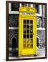 Red Phone Booth in London painted Yellow - City of London - UK - England - United Kingdom - Europe-Philippe Hugonnard-Framed Art Print