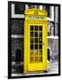 Red Phone Booth in London painted Yellow - City of London - UK - England - United Kingdom - Europe-Philippe Hugonnard-Framed Art Print