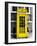 Red Phone Booth in London painted Yellow - City of London - UK - England - United Kingdom - Europe-Philippe Hugonnard-Framed Art Print