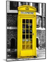 Red Phone Booth in London painted Yellow - City of London - UK - England - United Kingdom - Europe-Philippe Hugonnard-Mounted Art Print