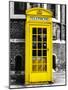 Red Phone Booth in London painted Yellow - City of London - UK - England - United Kingdom - Europe-Philippe Hugonnard-Mounted Art Print