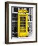 Red Phone Booth in London painted Yellow - City of London - UK - England - United Kingdom - Europe-Philippe Hugonnard-Framed Art Print