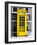 Red Phone Booth in London painted Yellow - City of London - UK - England - United Kingdom - Europe-Philippe Hugonnard-Framed Art Print