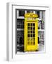 Red Phone Booth in London painted Yellow - City of London - UK - England - United Kingdom - Europe-Philippe Hugonnard-Framed Art Print