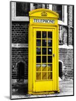 Red Phone Booth in London painted Yellow - City of London - UK - England - United Kingdom - Europe-Philippe Hugonnard-Mounted Art Print