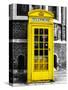 Red Phone Booth in London painted Yellow - City of London - UK - England - United Kingdom - Europe-Philippe Hugonnard-Stretched Canvas