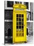 Red Phone Booth in London painted Yellow - City of London - UK - England - United Kingdom - Europe-Philippe Hugonnard-Stretched Canvas