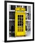 Red Phone Booth in London painted Yellow - City of London - UK - England - United Kingdom - Europe-Philippe Hugonnard-Framed Art Print