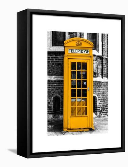 Red Phone Booth in London painted Yellow - City of London - UK - England - United Kingdom - Europe-Philippe Hugonnard-Framed Stretched Canvas