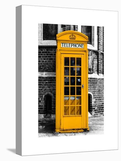 Red Phone Booth in London painted Yellow - City of London - UK - England - United Kingdom - Europe-Philippe Hugonnard-Stretched Canvas