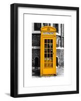 Red Phone Booth in London painted Yellow - City of London - UK - England - United Kingdom - Europe-Philippe Hugonnard-Framed Art Print