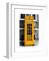 Red Phone Booth in London painted Yellow - City of London - UK - England - United Kingdom - Europe-Philippe Hugonnard-Framed Art Print