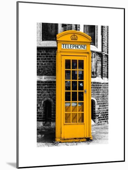 Red Phone Booth in London painted Yellow - City of London - UK - England - United Kingdom - Europe-Philippe Hugonnard-Mounted Art Print